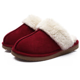 Plush Fur Slippers For Women Winter Fluffy House Shoes Warm Fuzzy Slippers Furry Suede Memory Foam Fur Slippers MartLion Wine red 46-47 CHINA