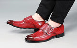 Men's Casual Shoes Snakeskin Grain Microfiber Leather Slip-on Buckle Dress Office Oxfords Party Wedding Flats Mart Lion   