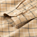 Men's Long Sleeve Plaid Checkered Heavy Cotton Shirt Single Patch Pocket Casual Shirts MartLion   