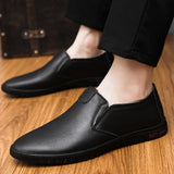 Men's Leather Shoes Moccasins Sneakers Slip Lazy Lightweight Loafers Breathable Outdoor Walking MartLion   