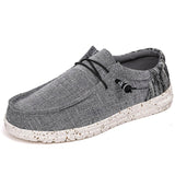 Lightweight Men's Canvas Casual Shoes Slip-on Footwear Office Dress Loafers Lazy Outdoor Sneakers Mart Lion Gray 6.5 