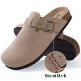 Men's Suede Mules Cork Clogs Platform Sandals Clogs Slippers Outdoor Soft Heeled With Arch Support MartLion   