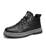 Warm Furry Work Shoes Men's Faux Fur Snow Boots Non-slip Waterproof Footwear Trendy Sports Walking MartLion black 39 