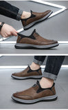 Men Shoes Men Leather  Sewing Shoes Men's Casual Leather Shoes  Platform Loafers for Men MartLion   