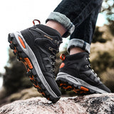 Men's Hiking Shoes Breathable Outdoor Hiking Boots Lace Up Trekking Outdoor Non-slip Mountain Mart Lion   