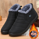 Men's Shoes Boots Snow  Winter Army Waterproof Warm Fur Footwear Work MartLion   