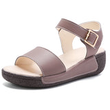 Microfiber Light Weight Wedge Women's Sandals Ankle Buckle Heel Height 5CM Platform MartLion   