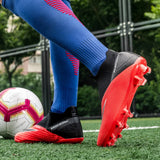  Men's football boots high top football shoes children's anti slip grass training football ultra light large sports MartLion - Mart Lion