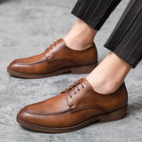 Brown Men's Dress Shoes Brands Pointed Leather Casual Oxford Footwear MartLion   