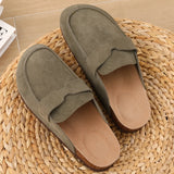 Men's Suede Mules Cork Clogs Platform Sandals Clogs Slippers Outdoor Soft Heeled With Arch Support MartLion   