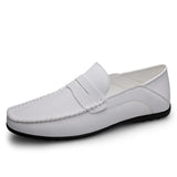 Men Loafers Slip On Leather Men Casual Shoes  Footwear Flats Moccasins MartLion   