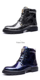 Men's Chelsea Boots Pu Leather Slip on Vintage Snake Ankle Casual Combat Mart Lion   