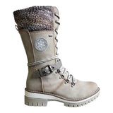 Boots Women's Waterproof Knee Snow Boots Botas de nieve impermeables MartLion light Grey 35
