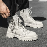 Men's English Style Thick Sole Design Men Boots  Layer Leather Casual Boots