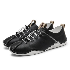 Genuine Leather White Shoes Casual Men's Handmade Soft Driving Low Flat Footwear MartLion Black 2281 38 