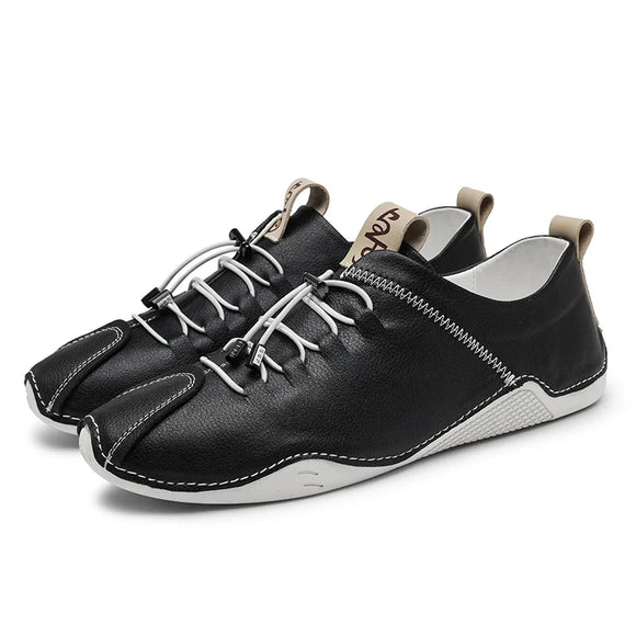  Genuine Leather White Shoes Casual Men's Handmade Soft Driving Low Flat Footwear MartLion - Mart Lion