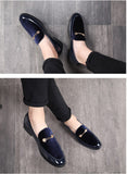 Men's Casual Shoes Patent Leather Light Driving Loafers Trendy Party Wedding Flats Mart Lion   