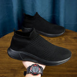 Slip-On Men's Shoes Light Walking Casual Breathable Unisex Women Loafers Black Hombre MartLion   