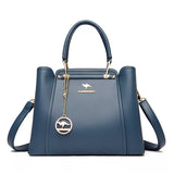 Women Soft Leather Handbags Luxury Designer 3 Layers Shoulder Crossbody Bags Ladies Large Capacity Shopping Brand Messenger Tote MartLion Blue  