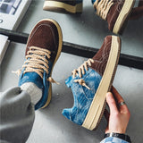 Men's Canvas Shoes Vintage Denim Vulcanized Sneakers Espadrilles Platform Casual Sneakers Mart Lion   