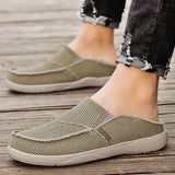 Men's Loafers Canvas Shoes Casual Sneakers Slip On Footwear Mart Lion Khaki 39 
