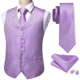 Rose Red Men's Wedding Suit Vest Blue Floral Jacquard Folral Silk Waistcoat Vests Handkerchief Tie Vest Suit Set Barry Wang Design Mart Lion BM-2545 XL 