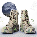 High-top Camouflage Tactical Canvas Shoes Summer Breathable Ultralight Combat Military Boots Men's Outdoor Security Training MartLion   
