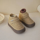 Spring Winter Baby Diamond Checkered Bread Shoes Boys Warm Velvets Inside Cotton Boots Girls Retro Princess Short MartLion   