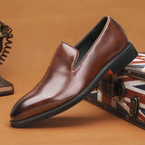Gentleman Leather Shoes Men's Leisure Brown Loafer MartLion Brown 13 