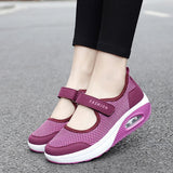 Shoes Women Walking Sneakers Mary Janes Mesh Casual Platform Slip on Loafers Breathable Summer Outdoor Mart Lion   
