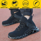 Safety Shoes Men's Light Weight Steel Toe Waterproof Work Sneakers Boots Anti-Smashing Steel Toe Puncture Proof MartLion   