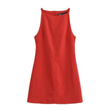 Dresses Women's Summer  Chic Slim Mini Holiday Women Dress MartLion Red L 