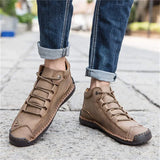 Lightweight Waterproof Flat Leather Boots Casual Shoes MartLion   