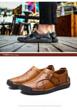  Genuine Leather Men's Casual Shoes Outdoor Walking Loafers Sneakers Leisure Vacation Soft Driving Mart Lion - Mart Lion