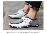 Men's Leather Shoes Casual Loafers Breathable Light Weight White Sneakers Driving Footwear Round Toe Mart Lion   