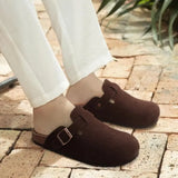 Trendy Clogs For Women Slippers Suede Mules Men's Cork Home Sandals with Arch Support Leather Potato Shoes MartLion   