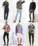 Luxury Shirts Men's Summer Silk Short Sleeve Blue Red Black Pink Green Gold Flower Slim Fit Casual Tops Blouses Barry Wang MartLion   