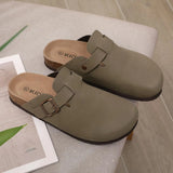 Trendy Clogs For Women Slippers Suede Mules Men's Cork Home Sandals with Arch Support Leather Potato Shoes MartLion   