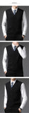 Men's Clothing Top Grade Winter V Neck Woolen Brand Knit Cardigan Casual Sweater Vest Sleeveless MartLion   