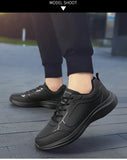 Men's Sneakers Social Men's Safety Shoes Leather Casual Black Casual Casual Running MartLion   