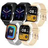 Smart Watch Android Phone 1.83" Color Screen Full Touch Dial Smart Watch Bluetooth Call Smart Watch Men's For XIaomi MartLion 2Bk1Grey2Gold 1.44 Inch 