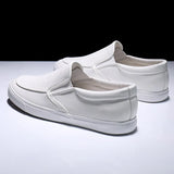 Spring Summer White Black Shoes Men's Slip-on Flat Casual Footwear Cool Young Street Style MartLion WHITE 6.5 