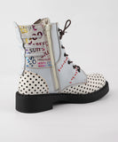 Super Season Spring Women's Polka Dot Square Heel Leather Boots Winter MartLion   