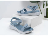 Casual Open-toe Women Sandals Non-slip Solid Color Hook Loop Platform Summer Beach Shoes MartLion   