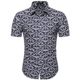 Dot-Print Casual Shirts for Summer Short Sleeve Regular Formal Clothing Men's Office Button Up Blouses Mart Lion DC01 5XL   Fit 80-88Kg 
