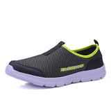 Casual Men's Shoes Summer Sneakers Breathable Mesh Footwear Running Lightweight Slip-on Sandals Zapatos De Hombre MartLion Dark Gray 36 
