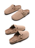 Women's Shoes Closed Toe Slippers Cow Suede Leather Clogs Sandals Retro Garden Mule Clog Slide MartLion   