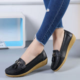 Summer Spring Slip On Flats Shoes Women Flat Casual Ladies Mocassin Femme Moccasins Breathable Zapatos Planos Mart Lion Black 37 