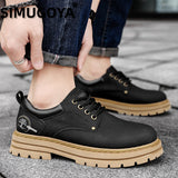Men's shoes leather casual British style big head  spring and autumn tooling Mart Lion   
