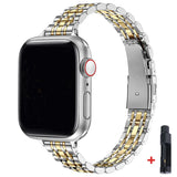 Stainless Steel Strap For Apple Watch Ultra 2 Band 49mm 42mm 44mm Metal Bracelet iWatch Series 9 8 7 6 SE 5 4 3 Women 45mm 41mm MartLion SGold-Tool 38 40 41mm CHINA